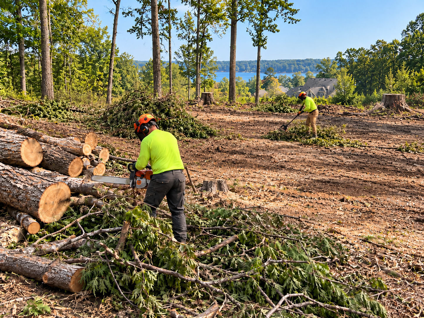 Trees being removed for land clearing