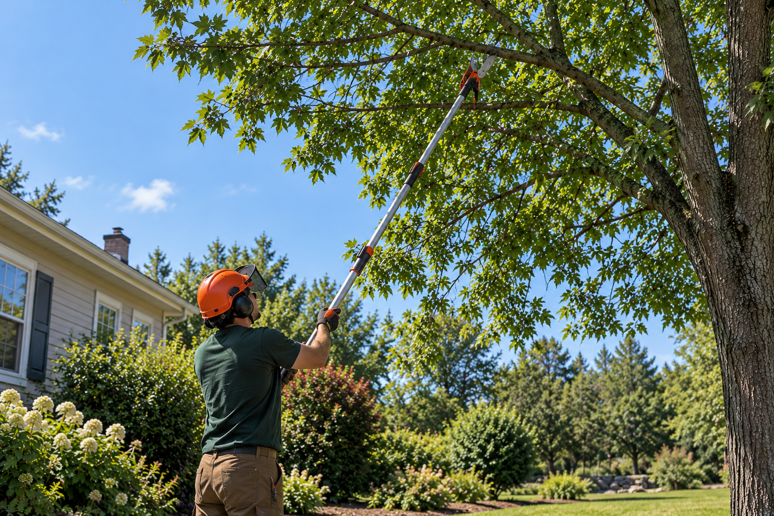 Professional tree pruning to improve tree health, safety, and appearance